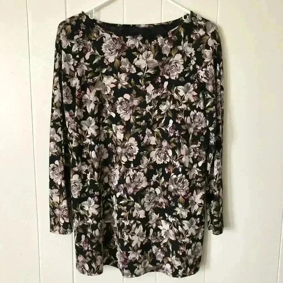 J. Jill Tops - J.Jill Women’s Floral Split Sleeve Cotton Blend Tunic Size S
